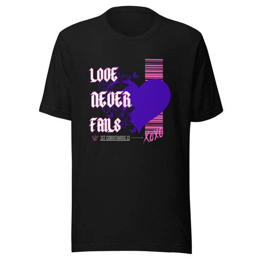 Love Never Fails (Pink Font)